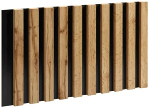 LAMELE ŚCIENNE DĄB WOTAN NA PŁYCIE CZARNEJ 510x2750mm