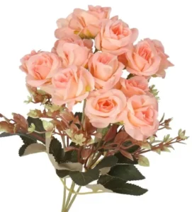 Róża róże bukiet sztuczne kwiaty jak żywe 33cm 5 gałązek