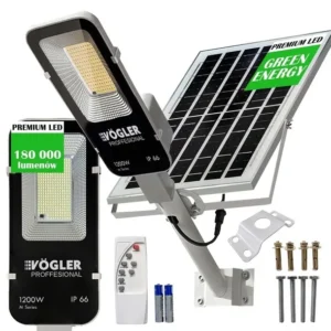 LAMPA SOLARNA LED MOCNA VOGLER 1200W czujnikiem ruchu i zmierzchu RADAR