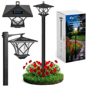 Lampa SOLARNA Ogrodowa LED 1,5m LATARNIA słupek stojący zewnętrzna