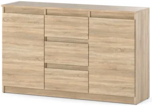 Komoda 120 cm Aga sonoma matowa z szufladami pojemna nowoczesna do salonu