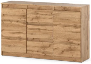 Komoda 120 cm Aga Wotan matowa z szufladami pojemna nowoczesna do salonu