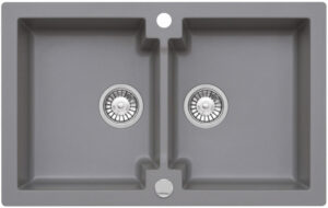 Zlewozmywak granitowy Kernau KGS A 80 2B Grey Metallic